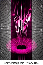 dark pink color Light Abstract Technology background for computer graphic website internet and business. circuit. Pixels, Mosaic, Table background. black