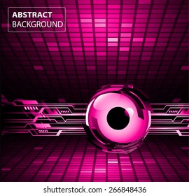 dark pink color Light Abstract Technology background for computer graphic website internet and business. circuit. silver. orange eye. Pixel, mosaic, table. eye