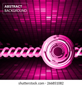 dark pink color Light Abstract Technology background for computer graphic website internet and business. circuit. silver. orange eye. Pixel, mosaic, table. spiral, braid