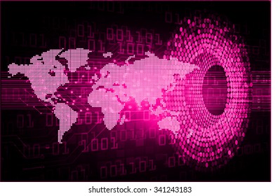 Dark pink color Light Abstract Technology background for computer graphic website internet and business.circuit.vector illustration.infographics. motion move.neon. pixel, Padlock, World Map, Global