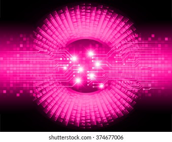 Dark pink color Light Abstract Technology background for computer graphic website internet and business. circuit. vector illustration. infographics. motion move blur.neon. pixel. eye scan virus