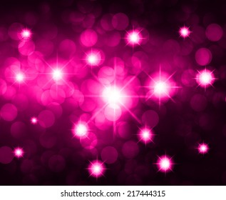 Dark pink Defocused Light, Flickering Lights, Vector abstract festive background with bokeh defocused lights. universe, galaxies, stars.