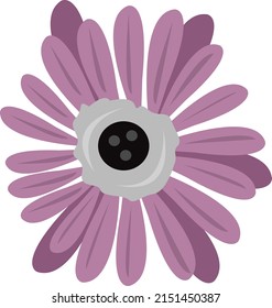 Arte vectorial plano de flor rosa oscuro. Dibujo vectorial de flor rosa oscuro para diseño gráfico y elemento decorativo