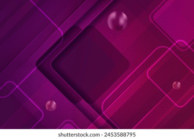 Dark pink geometric background with squares and stripes.