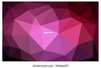 Dark pink geometric rumpled triangular low poly origami style gradient illustration graphic background. Vector polygonal design for your business.