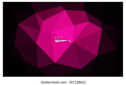 Dark pink geometric rumpled triangular low poly origami style gradient illustration graphic background. Vector polygonal design for your business.