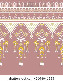 Dark Pink Geometry Navajo Native American Indian Style Navajo Traditional Decoration Abstract