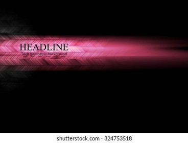 Dark pink glowing abstract tech background. Vector illustration