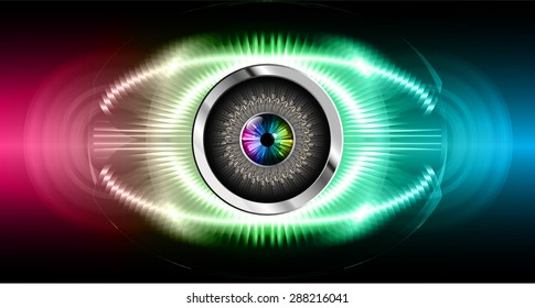Dark pink green blue silver Abstract light lamps background for Technology computer graphic website internet business. Vector illustration.Spot Effect. neon, Spotlights. eye. eyeball. bright. grow
