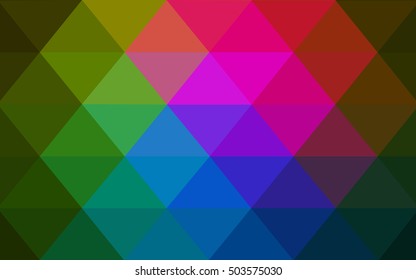 Dark pink, green blurry triangle pattern. Shining illustration, which consist of triangles. The elegant pattern can be used as part of a brand book.