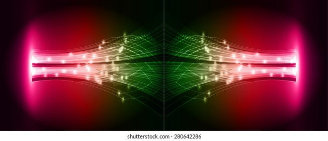 Dark pink green light Abstract background. dark red color Light Abstract Technology background for computer graphic website internet and business. circuit. illustration. infographics. ray