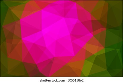 Dark pink, green polygon abstract template. Glitter abstract illustration with an elegant design. The template can be used as a background for cell phones.