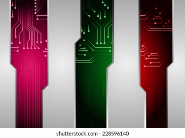 Dark pink green red Light Abstract Technology background for computer graphic website internet. circuit board. text box,