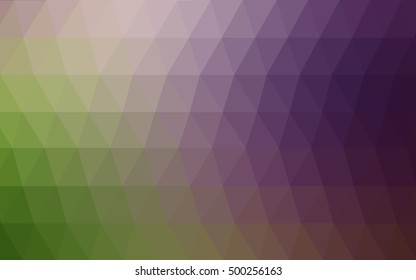 Dark pink, green triangle mosaic template. A sample with polygonal shapes. The textured pattern can be used for background.