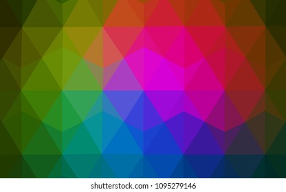 Dark Pink, Green vector abstract polygonal template. Creative geometric illustration in Origami style with gradient. Best triangular design for your business.