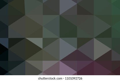 Dark Pink, Green vector abstract mosaic backdrop. Glitter abstract illustration with an elegant design. The best triangular design for your business.