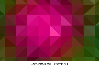 Dark Pink, Green vector abstract polygonal background. A sample with polygonal shapes. Template for cell phone's backgrounds.
