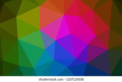Dark Pink, Green vector abstract polygonal template. Colorful illustration in abstract style with triangles. Best triangular design for your business.