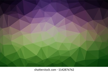 Dark Pink, Green vector abstract polygonal layout. Shining illustration, which consist of triangles. A new texture for your design.