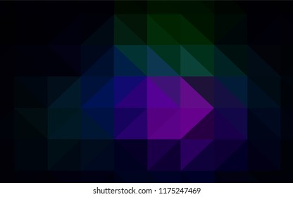 Dark Pink, Green vector abstract polygonal pattern. A sample with polygonal shapes. Best triangular design for your business.