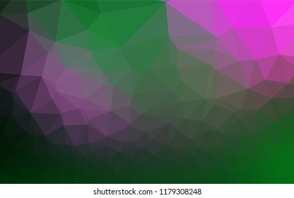 Dark Pink, Green vector abstract polygonal texture. An elegant bright illustration with gradient. A completely new design for your business.