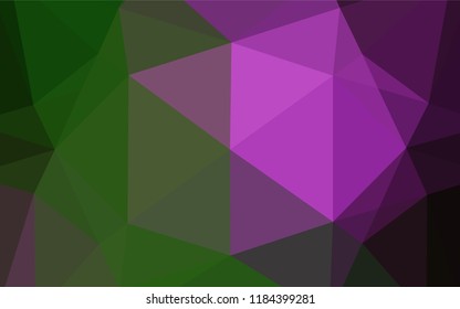 Dark Pink, Green vector abstract mosaic backdrop. A vague abstract illustration with gradient. Brand new style for your business design.