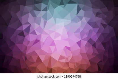 Dark Pink, Green vector abstract mosaic pattern. Elegant bright polygonal illustration with gradient. New template for your brand book.