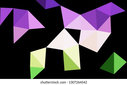 Dark Pink, Green vector abstract polygonal cover. An elegant bright illustration with gradient. Textured pattern for background.