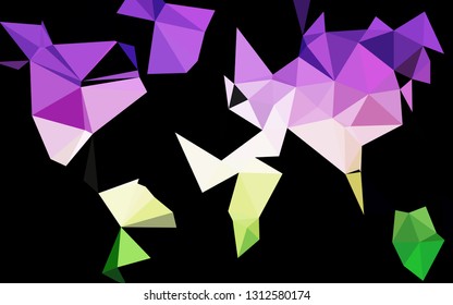 Dark Pink, Green vector abstract polygonal cover. Colorful illustration in abstract style with gradient. The best triangular design for your business.