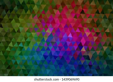 Dark Pink, Green vector abstract polygonal background. Shining colorful illustration with triangles. Brand new style for your business design.
