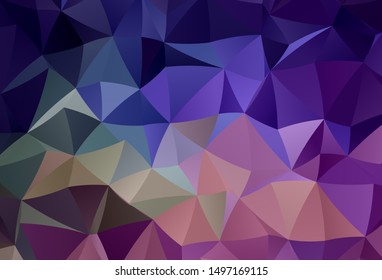 Dark Pink, Green vector abstract polygonal background. Triangular geometric sample with gradient.  Brand new design for your business.