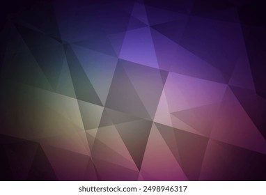 Dark Pink, Green vector abstract mosaic pattern. Shining polygonal illustration, which consist of triangles. Brand new design for your business.