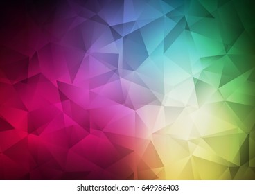 Dark Pink, Green vector abstract polygonal template. Glitter abstract illustration with an elegant design. A completely new template for your business design.