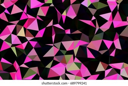 Dark Pink, Green vector abstract mosaic background. Shining colored illustration in a brand-new style. The polygonal design can be used for your web site.