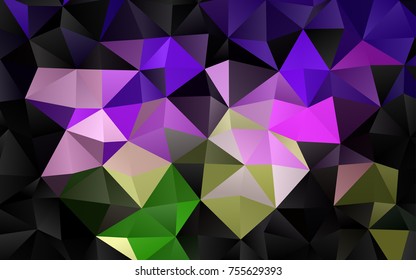 Dark Pink, Green vector abstract polygonal template. Colorful illustration in abstract style with gradient. The polygonal design can be used for your web site.