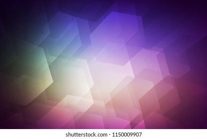 Dark Pink, Green vector backdrop with hexagons. Illustration with set of colorful hexagons. New design for website's poster, banner.