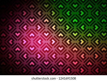 Dark Pink, Green vector backdrop with long lines. Modern geometrical abstract illustration with staves. Pattern for websites, landing pages.