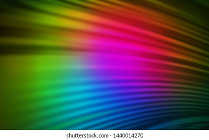 Dark Pink, Green vector backdrop with curved lines. Modern gradient abstract illustration with bandy lines. A new texture for your  ad, booklets, leaflets.