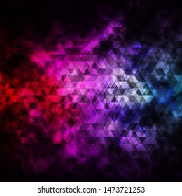 Dark Pink, Green vector backdrop with lines, triangles. Abstract gradient design with colorful triangles. Best design for posters, banners.