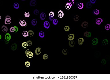 Dark Pink, Green vector backdrop with dots. Modern abstract illustration with colorful water drops. Design for posters, banners.