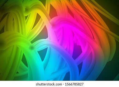 Dark Pink, Green vector backdrop with curved lines. Colorful abstract illustration with gradient lines. A completely new design for your business.
