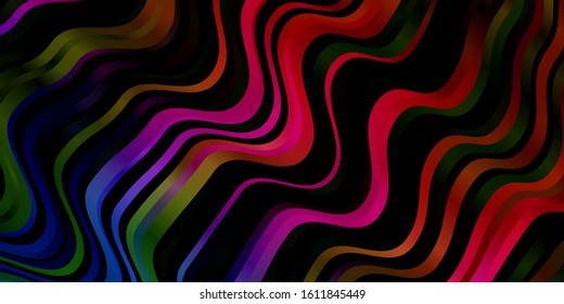 Dark Pink, Green vector backdrop with circular arc. Bright illustration with gradient circular arcs. Template for your UI design.