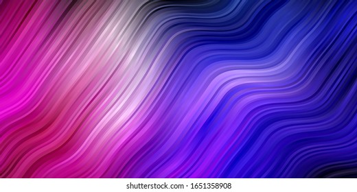 Dark Pink, Green vector backdrop with circular arc. Brand new colorful illustration with bent lines. Pattern for booklets, leaflets.