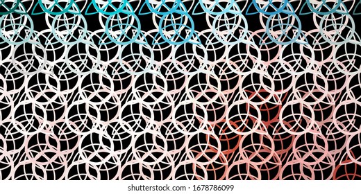 Dark Pink, Green vector backdrop with mystery symbols. Retro design in abstract style with witchcraft forms. Background for esoteric, mystic designs.