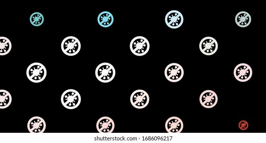 Dark Pink, Green vector backdrop with virus symbols. Simple design in abstract style with infection forms. Simple design against epidemic information.