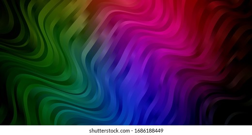 Fondo vector verde oscuro con arco circular. Ilustración luminosa con arcos circulares degradados. Plantilla para el diseño de la interfaz de usuario.
