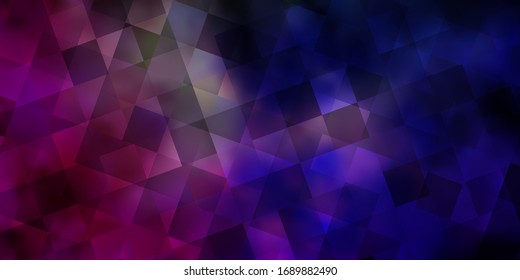 Dunkelrosa, grüne Vektorillustration mit Linien, Rhombus. Linien, Busse mit buntem Farbverlauf. Vorlage für Zielseiten.