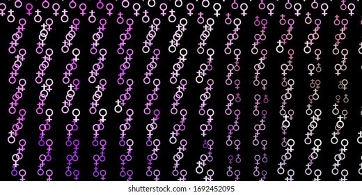 Dark Pink, Green vector backdrop with mystery symbols. Colorful mystic symbols with a gradient in ancient style. Simple base for your occult design.