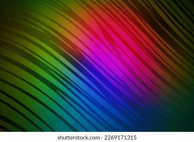 Dark Pink, Green vector backdrop with wry lines. Smart illustration in abstract style with gradient lines.  Background for cell phone screens.
