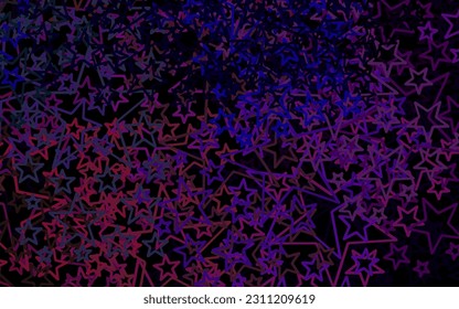 Dark Pink, Green vector backdrop with small and big stars. Blurred decorative design in simple style with stars. Pattern for astrology websites.